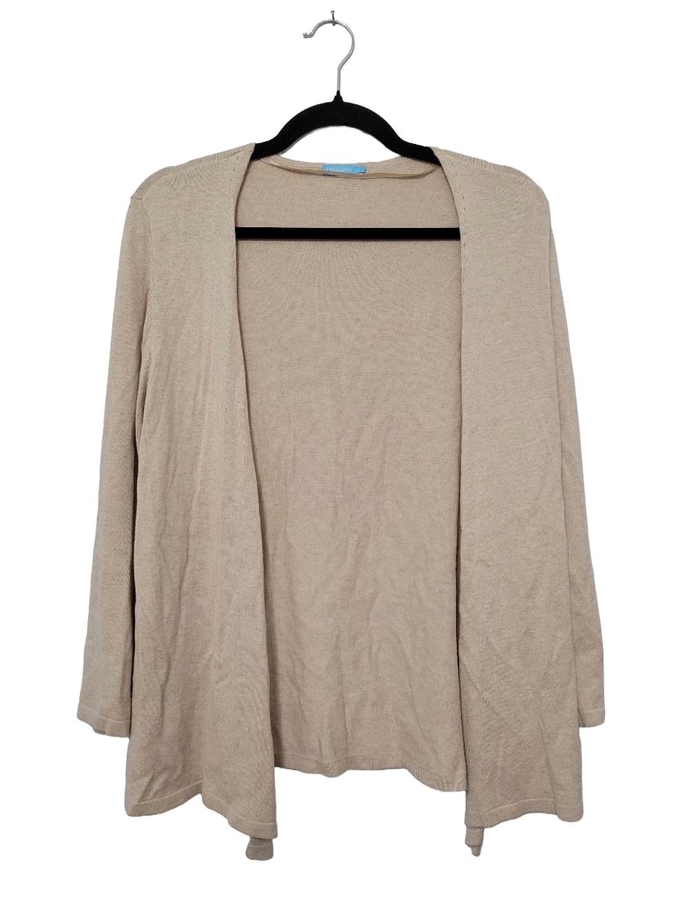 J McLaughlin Women's Open Front Draped Cardigan Size L Soy Fiber Natural Neutral